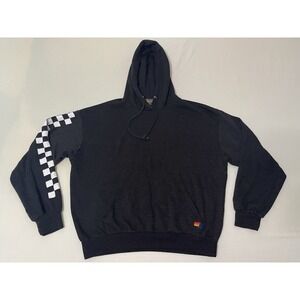 Aviator Nation Unisex Adult Checkered Relaxed Hoodie Pullover Hoodie Small Black